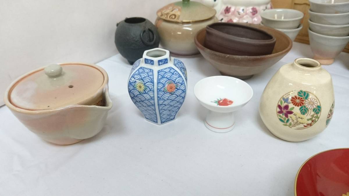 【うぶだし】有田焼 青蘭窯 造 青蘭山水 茶器揃 他 茶器など 大量おまとめセット/茶道具/九谷焼/橘吉/丼/湯呑/宝瓶/茶碗/箸他/14-RHM31_画像9