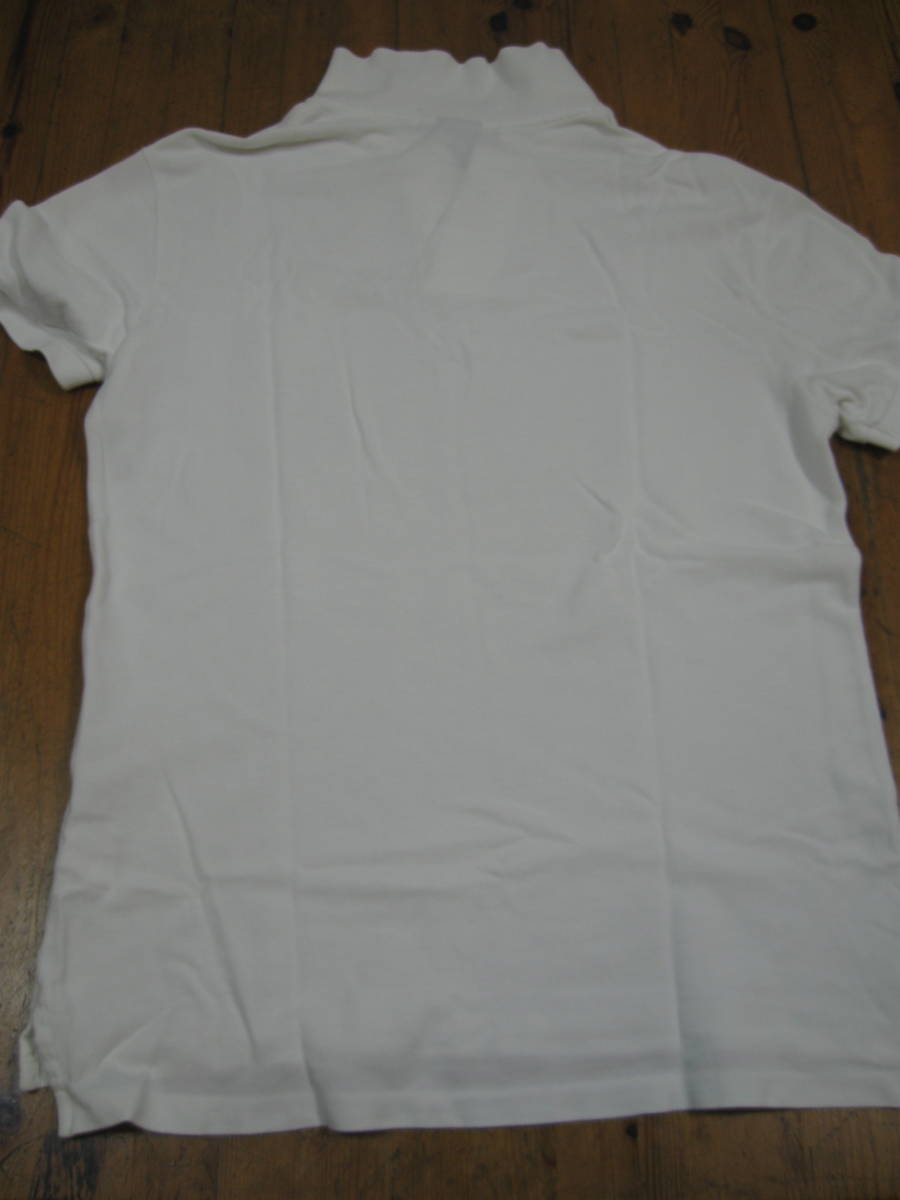 752. 珍しい白Ｘ白ビッグポニー ラルフローレン 半袖ポロシャツ Ｍ～Lサイズ スリムフィット ホワイト おしゃれ 同梱可能_画像7