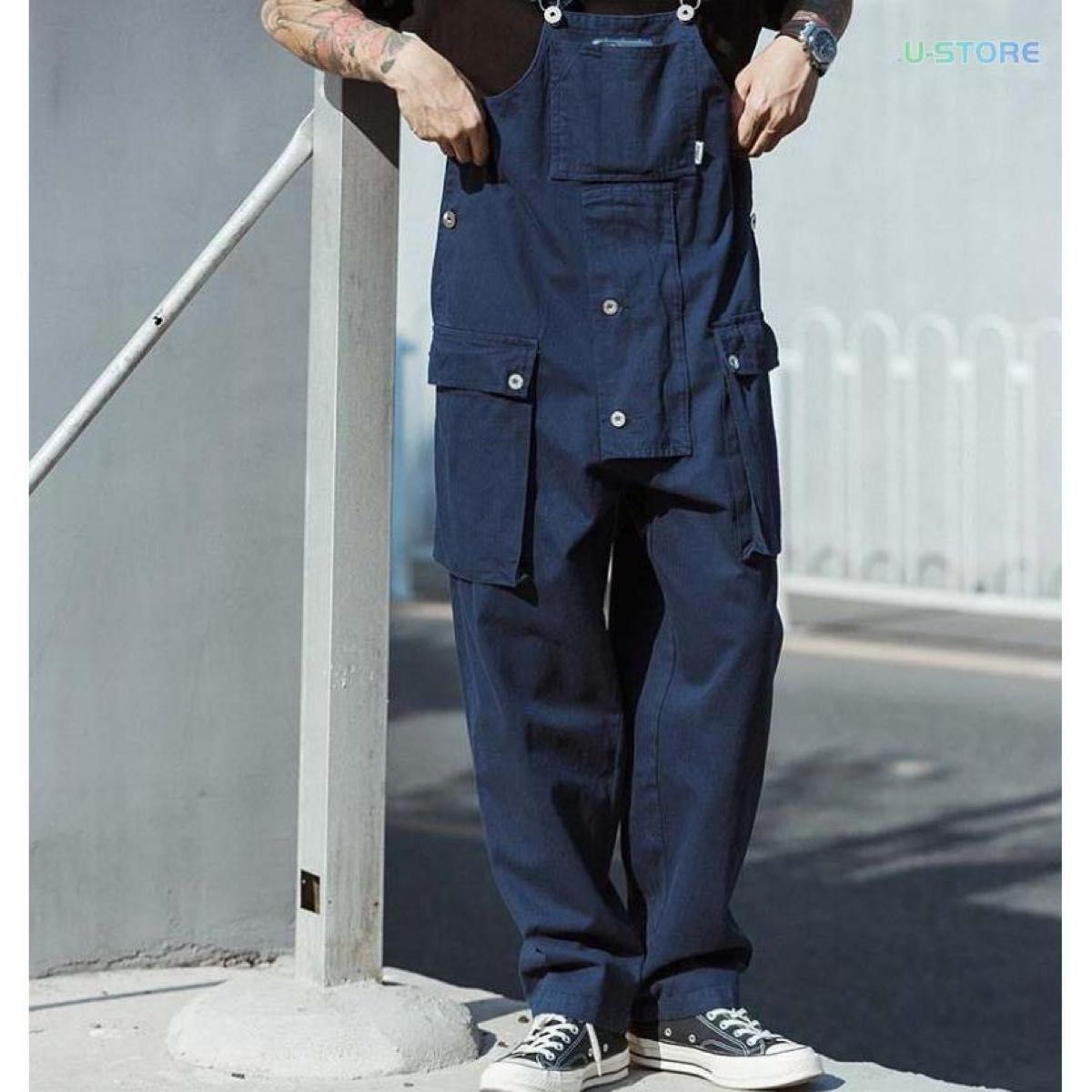 ■オーバーオール■　男女兼用 サロペット オールインワン 作業服　体型カバー ツナギ　ユニセックス　オールシーズン