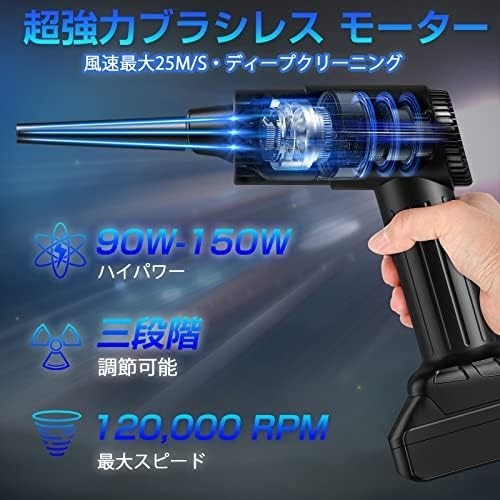 [ new goods free shipping ]KACNON electric air duster super powerful air duster 120,000rpm Makita 18V battery interchangeable [ optional ] three -step adjustment 