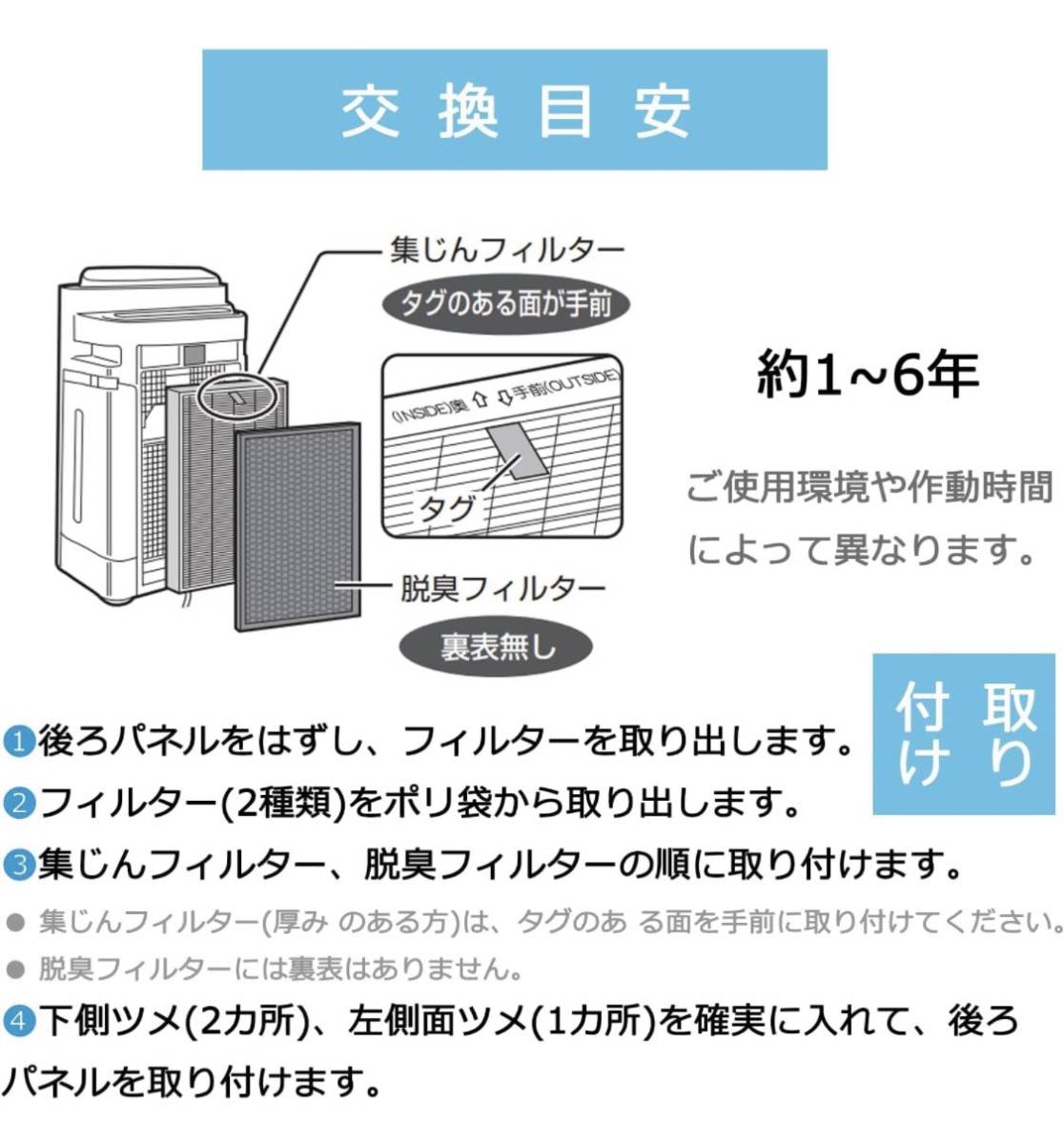 加湿空気清浄機用フィルターFZ-D50DF BB788交換用フィルター互換品 1セット入FETION_画像4