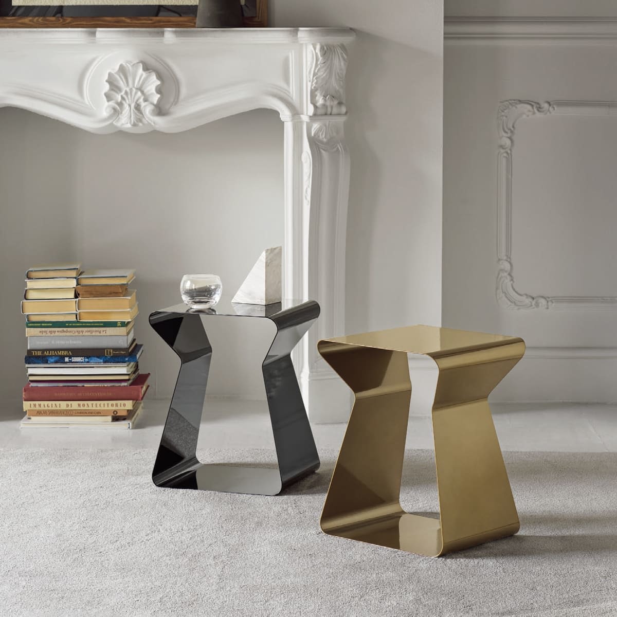LAC☆超美品 メタル天板 サイドテーブル デザイナーズ ゴールド 検索:Cassina ACTUS alfrex BoConcept MASTERWAL IDEE