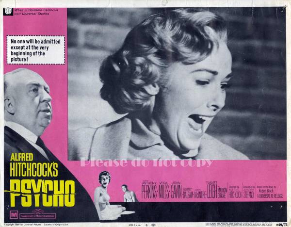 1960年 映画 サイコ Psycho US　アンソニー・パーキンス　 ロビーカード 2枚付き_画像1