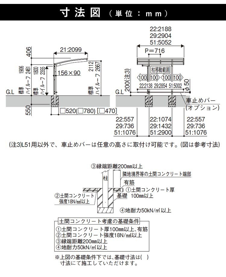 サイクルポート YKK 自転車置き場 サイクルハウス アリュースミニZ 間口2.9ｍ×奥行2.1m 29-21 柱高さ：ハイルーフH24 ポリカ屋根_画像2