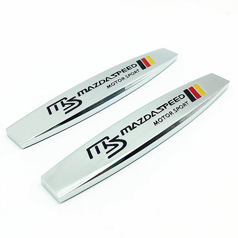 【送料込】MS(MAZDA SPEED) エンブレムプレート 2枚組 縦1.8cm×横10cm 金属製 マツダスピード_画像1