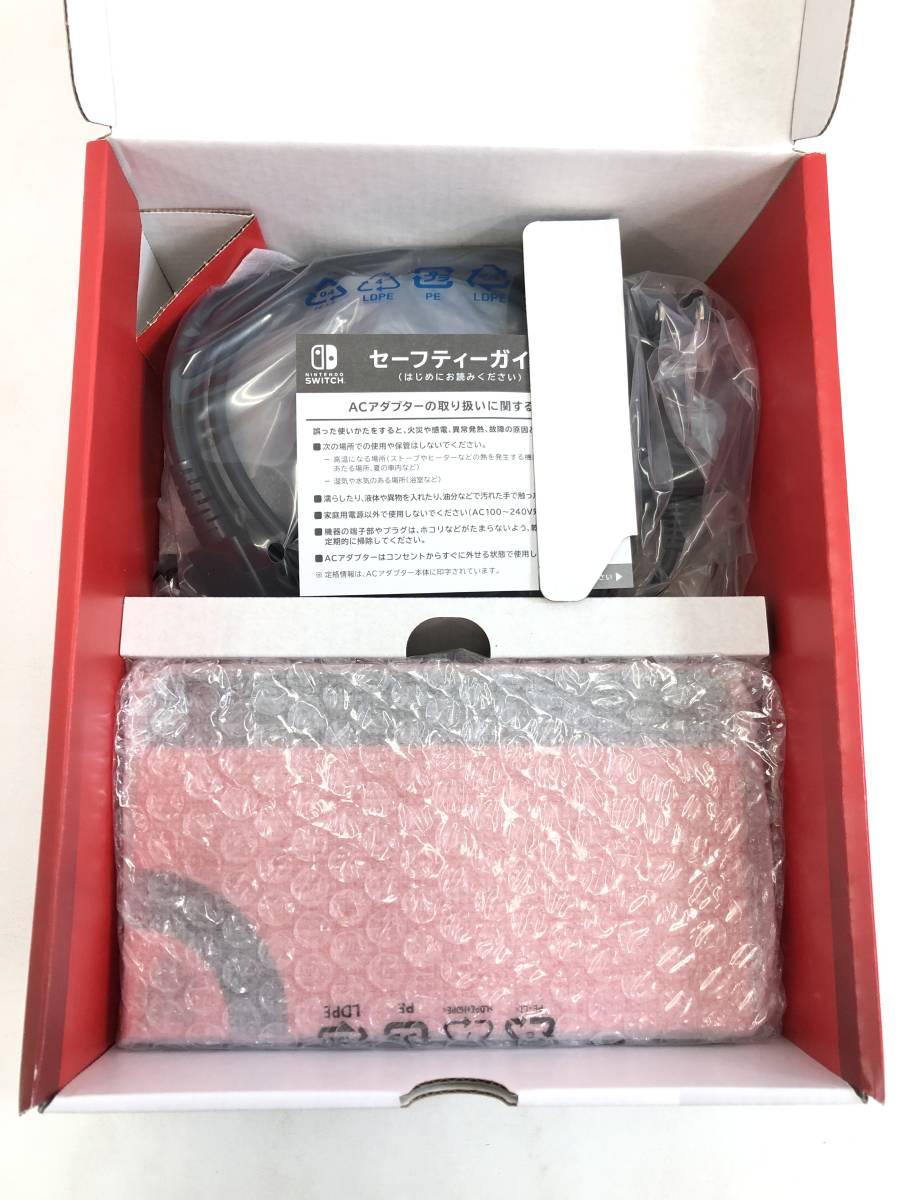 GH240112-01S/ 未使用 Nintendo Switch（有機ELモデル） マリオレッド HEG-S-RAAAA ニンテンドースイッチ 本体 任天堂_画像6