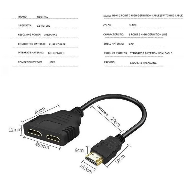 HDMI分配器 HDMIスプリッター 1入力 2出力 4K 3D フルHD 1080P 2台のディスプレイに同時出力可能の画像9