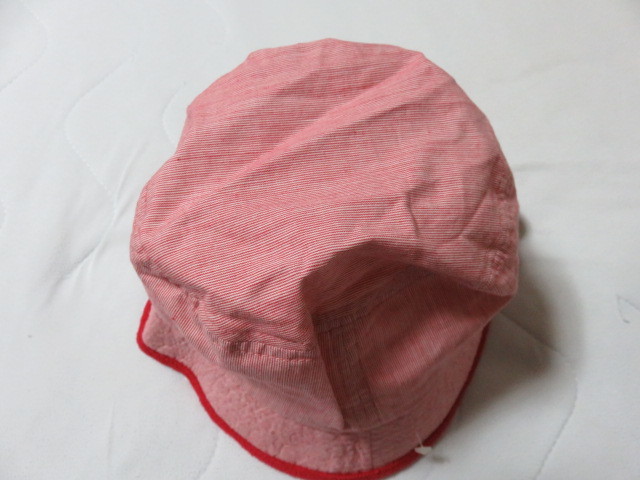 赤調 ハット 帽子 ぼうし サイズ57.5㎝ 綿100％ 涼しい素材 未使用_画像3