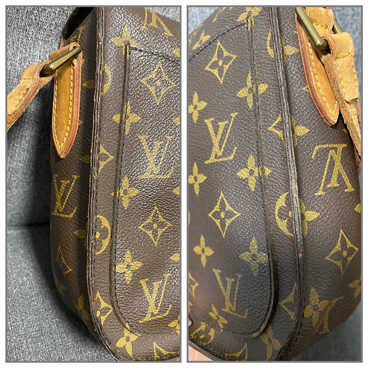 LOUIS VUITTON ルイ ヴィトン ショルダーバッグ モノグラム サンクルー GM M51242 ブラウン カバン レディース 斜めがけ 1円〜_画像8