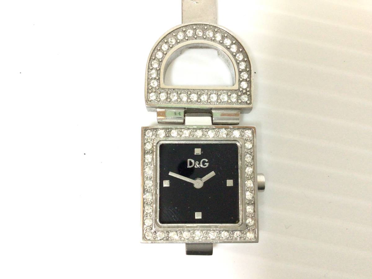 Y629 D&G TIME / ドルガバ　ドルチェ＆ガッバーナ　腕時計　レディース　ブレスレットタイプ　シルバー　ブラック　現状_画像2
