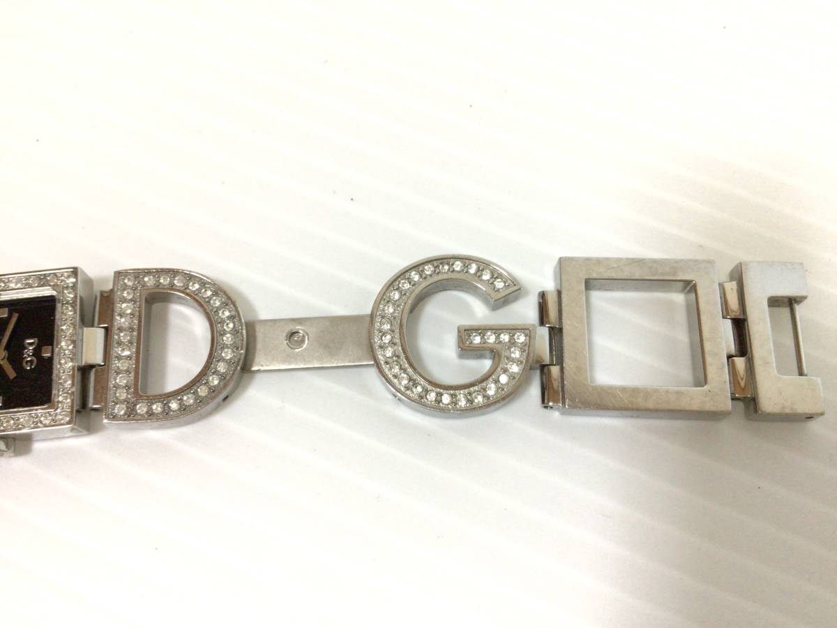 Y629 D&G TIME / ドルガバ　ドルチェ＆ガッバーナ　腕時計　レディース　ブレスレットタイプ　シルバー　ブラック　現状_画像3