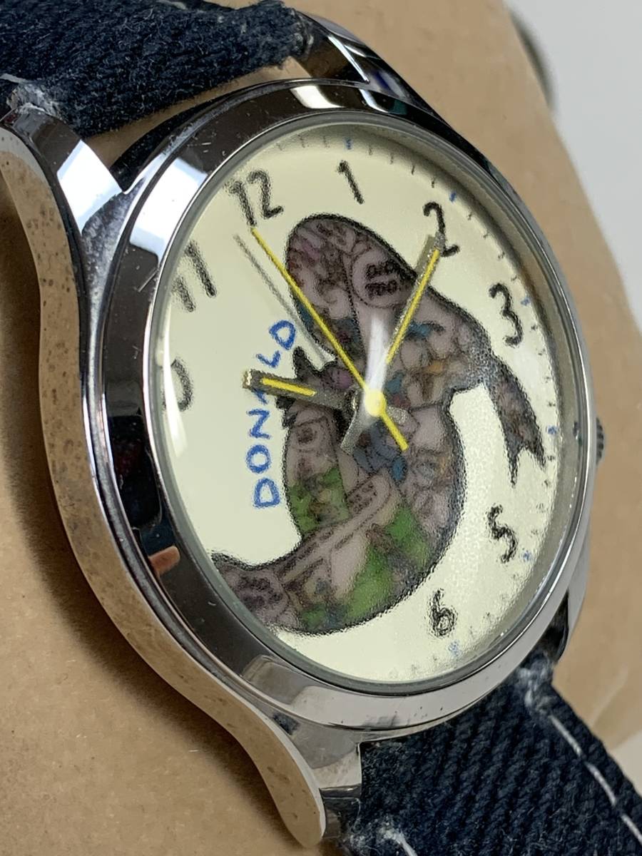 B995 rare * rare wristwatch Disney/ Disney DONALD/ Donald * Duck WMK-B10 round 3 hands 