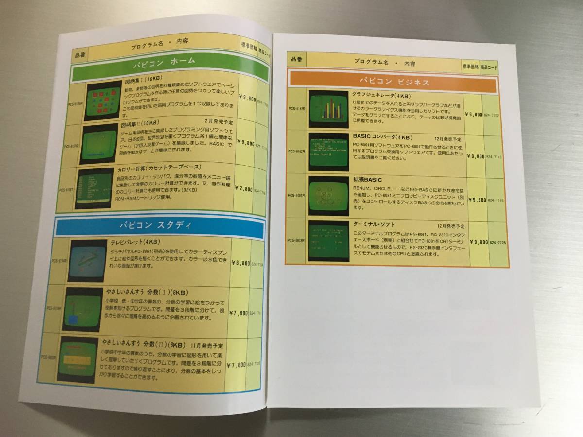 カタログ NEC PC-6000シリーズプログラム集 PC-6001 昭和57年11月の画像3