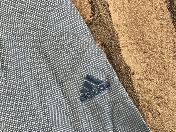 ADIDAS GOLF アディダス ゴルフ メンズ ボタンダウン カラー長袖シャツ XO 白ダスティブルー_画像3