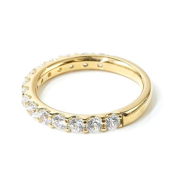 婚約指輪 ダイヤ ダイヤモンド ハーフエタニティ リング イエローゴールドk18 エンゲージリング指輪 ピンキーリング 18金_画像2