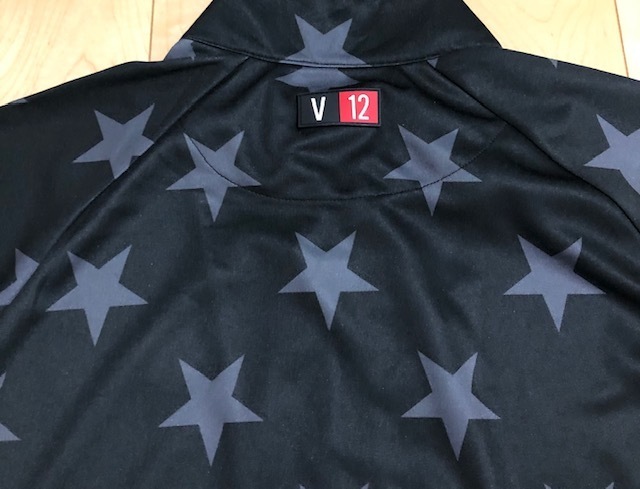 ★送料無料・未使用★メンズ V12 ゴルフ ALL STAR JERSEY TOP ロゴワッペン ストレッチ 星柄フルジップジャケット XXLサイズ_画像6