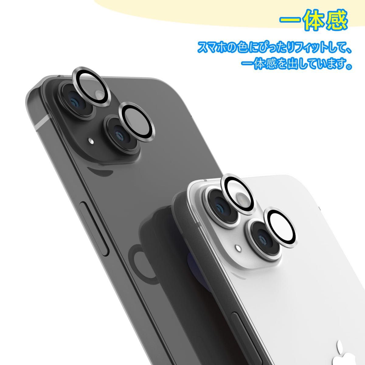 2枚入り iPhone 15/15max用フィルム 2眼カメラ ブラック