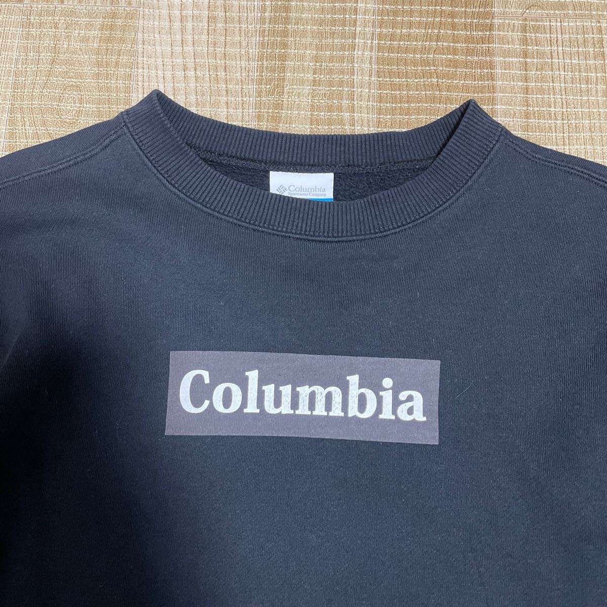 Columbia コロンビア スウェット L 黒 クルーネック カットソー BOX LOGO ボックスロゴ_画像3