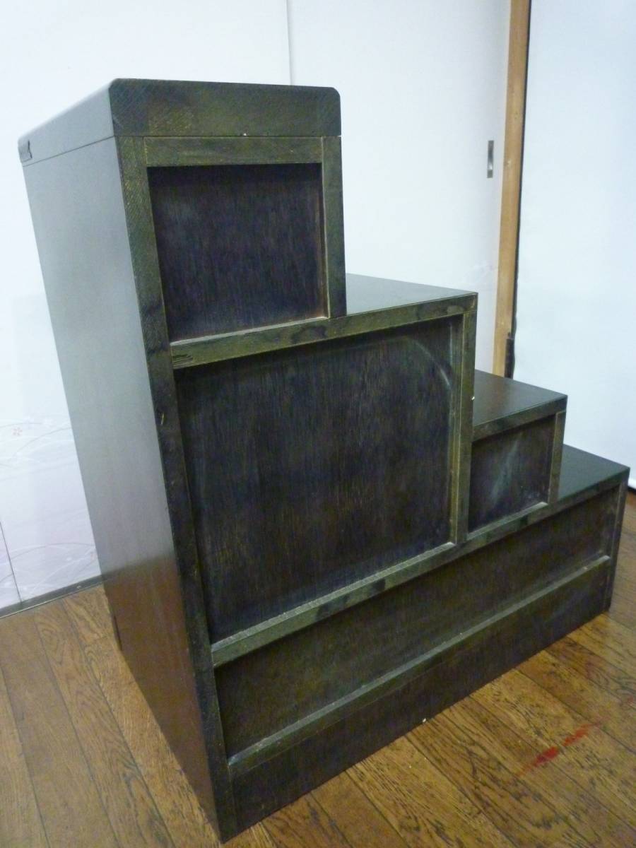 { gold regular .} era .. style left down stair chest of drawers display shelf small articles chest 