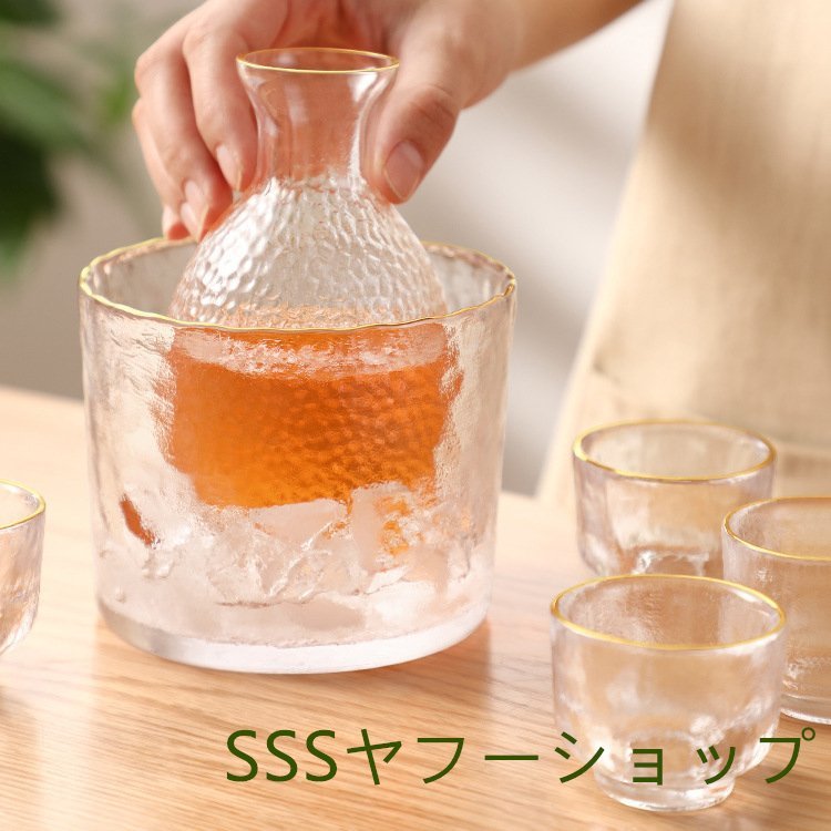 冷酒セット 6点セット 酒器セットガラス グラス カラフェ ギフト 日本酒 酒器 透明_画像3