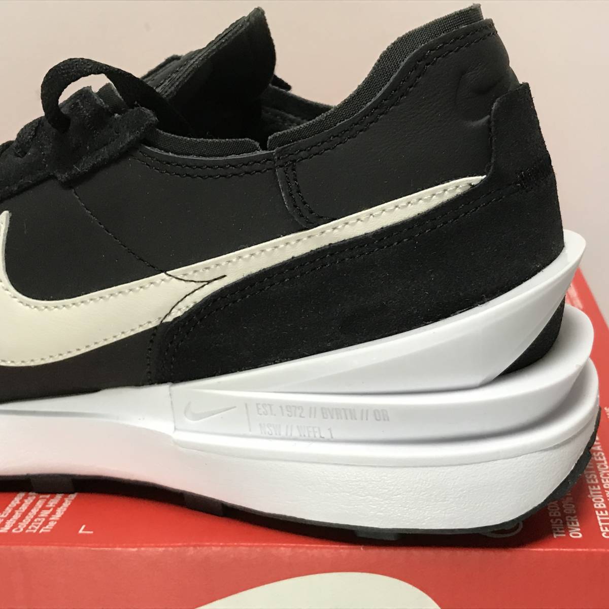 【新品/箱なし】２９ｃｍ★NIKE WAFFLE ONE LEATHER（ナイキ ワッフル ワン レザー）ブラック/ホワイト_画像6