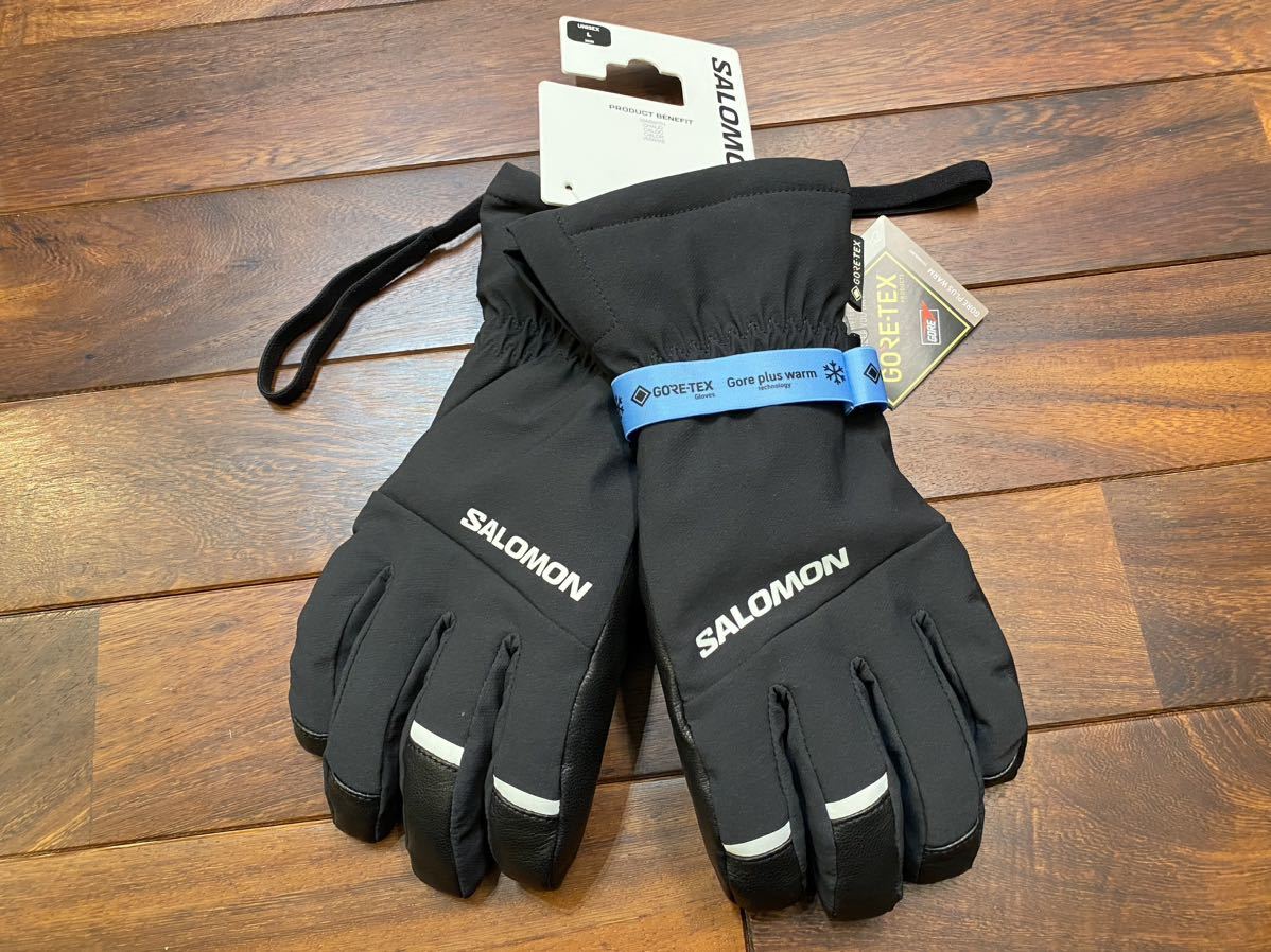 ★ SALOMON サロモン スキー スノーグローブ 本革 ブラック 5本指手袋 ゴアテックス sizeL 新品未使用タグ付 PROPELLER GORE-TEX U ②