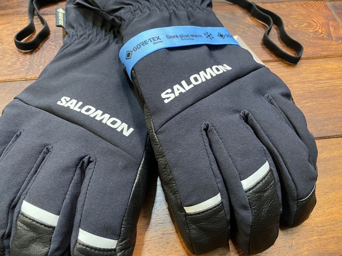 ★ SALOMON サロモン スキー スノーグローブ 本革 ブラック 5本指手袋 ゴアテックス sizeL 新品未使用タグ付 PROPELLER GORE-TEX U ③_画像3