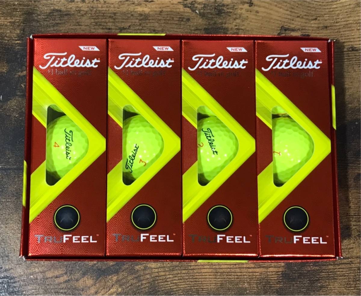 ★【未使用】Titleist タイトリスト TRUFEEL トゥルーフィール ゴルフボール １ダース イエロー ① ★_画像3