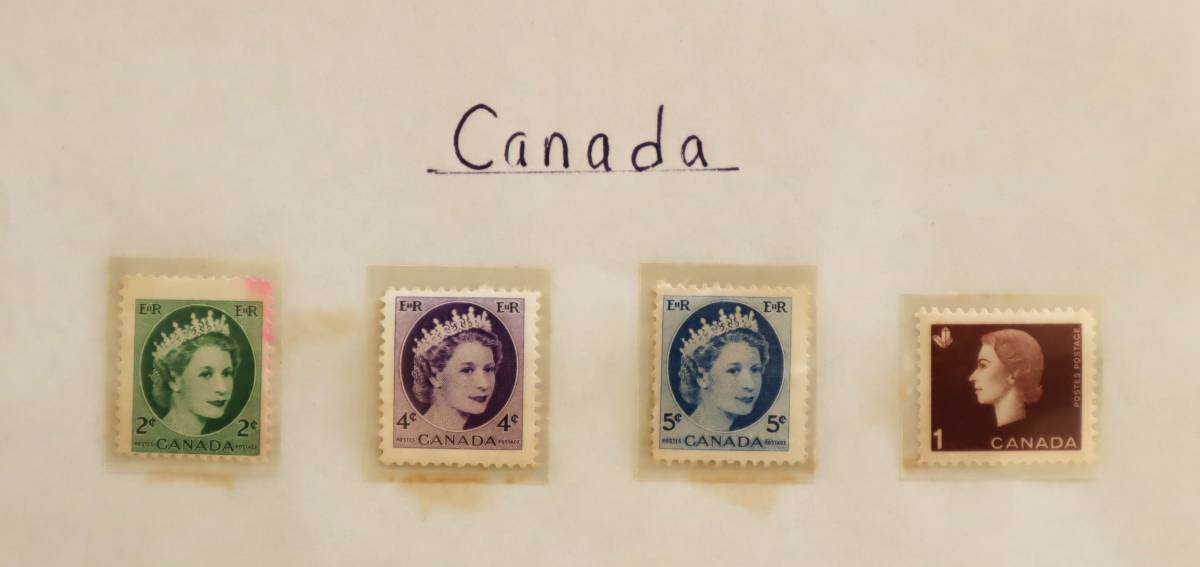 NA49　カナダ　普通切手　エリザベス女王　4種　単片切手4枚_画像1