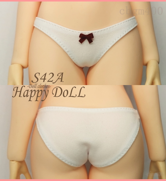 TBLeague 【Happy Doll】S42A 白 フルバックショーツ リボンえんじ色 1/6 下着 Phicen ファイセン_画像1