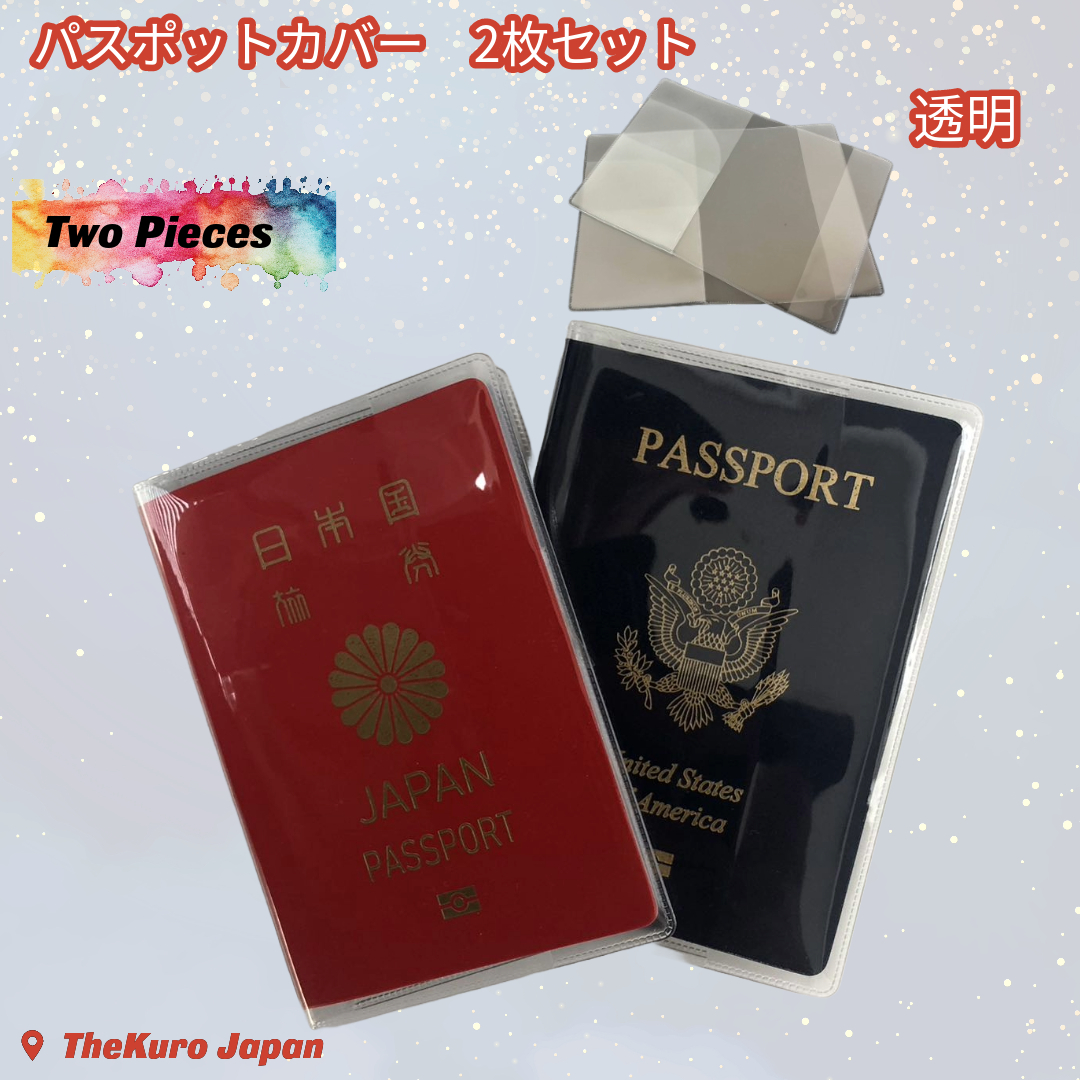 2 pieces set passport case cover transparent pocket free shipping 