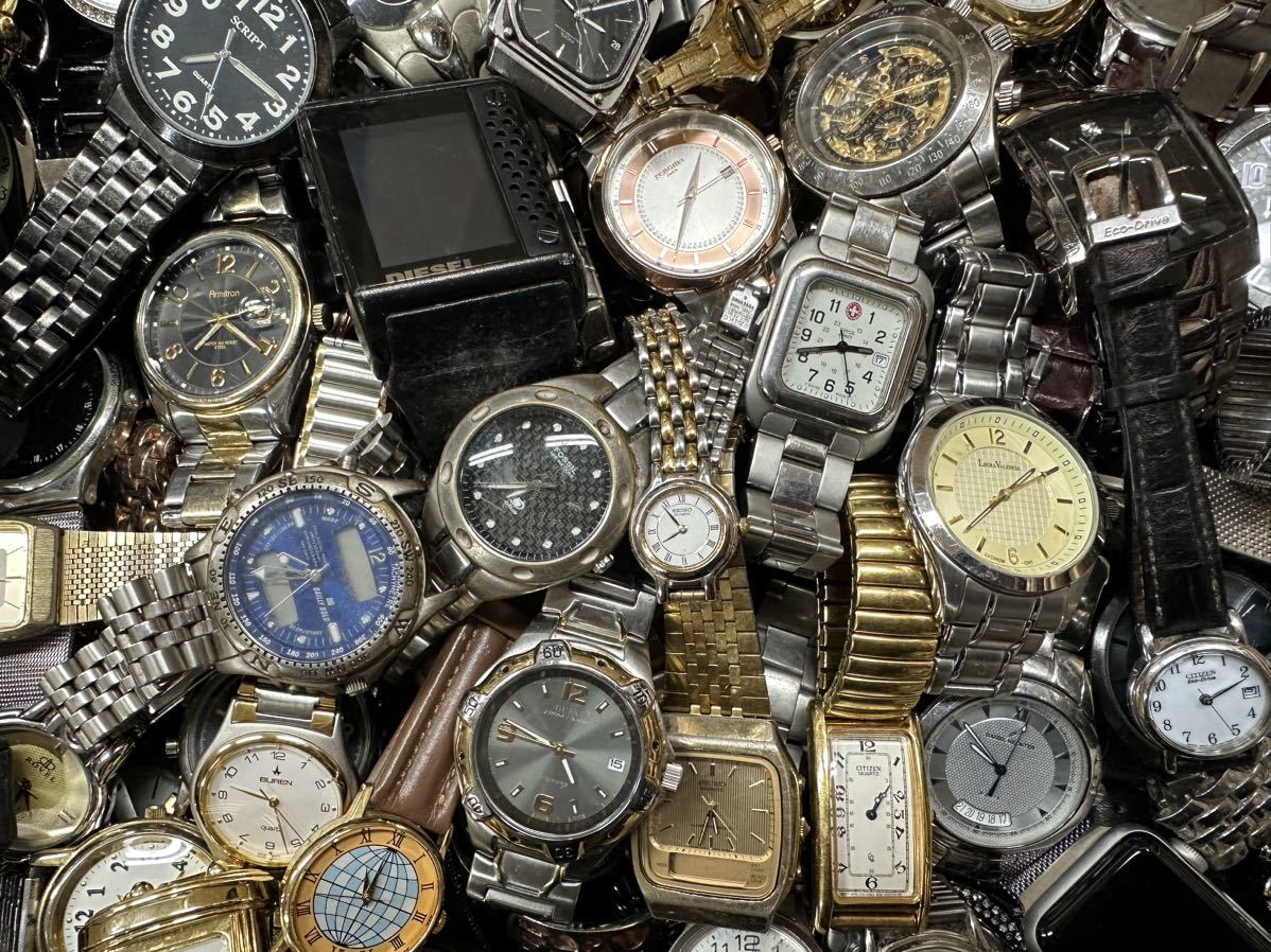 腕時計 大量 約 9.5kg セット まとめて 時計 SEIKO CITIZEN RENOMA BUREN RICOH FOSSIL GUESS 等 ジャンク F13_画像6