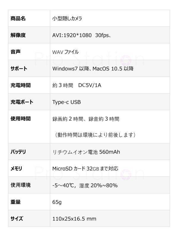 小型防犯カメラ 暗視 長時間連続録画 クリップ 防犯 再生 ボイスレコーダー ICレコーダー MicroSDカード録画 録音「DVR-W08D.C」_画像9