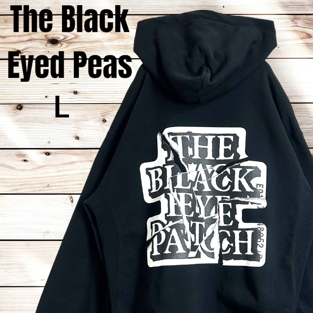 【超希少デザイン】THE BLACK EYE PATCH ブラックアイパッチ バックプリントロゴ 入手困難 即完売モデル L 黒 ブラック 取扱注意 パーカー_画像1