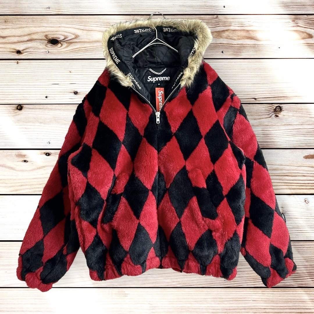 人気モデル】SUPREME Diamond Faux Fur Jacket シュプリーム M 人気モデル】SUPREME Diamond Faux Fur Jacket シュプリーム M