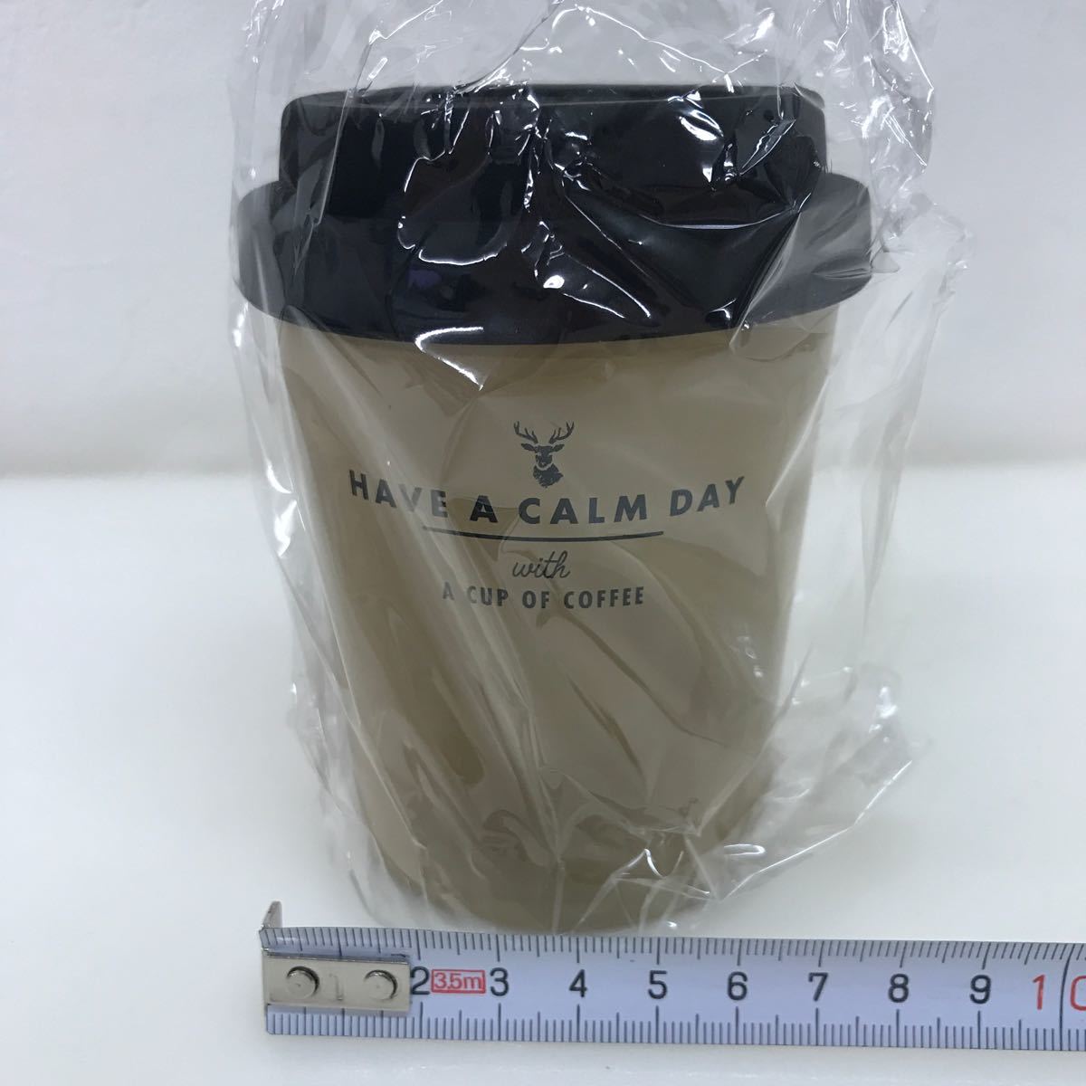 140　保管品　未使用品　カップをそのままIN！　フタ付タンブラー　ブラウン　HOT＆Cool　2WAY　保温保冷ドリンクホルダー_画像2