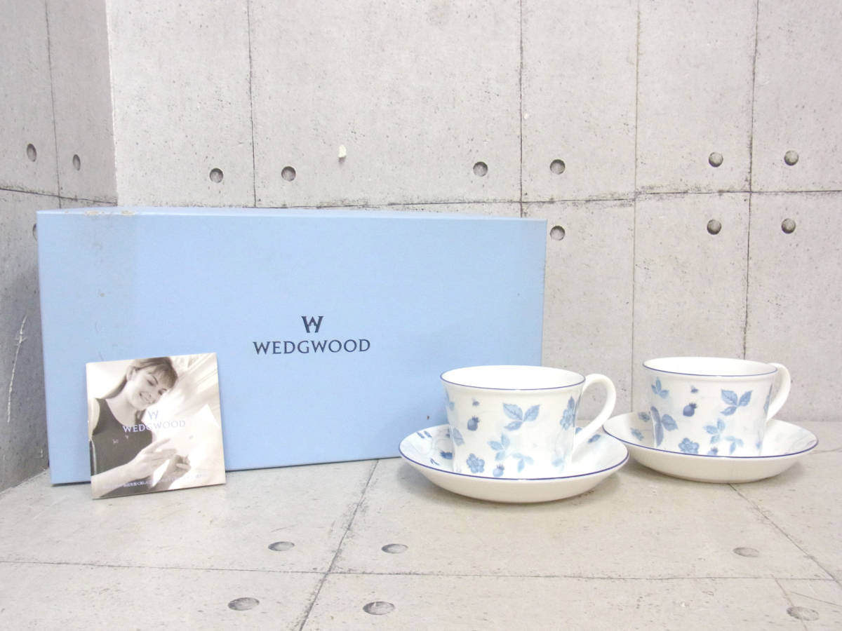 WEDGWOOD ウェッジウッド マグカップ＆ソーサー 2客セット ペアカップ カップル プレゼント ティーカップ 洋食器 ※画像にてご判断下さい_画像1