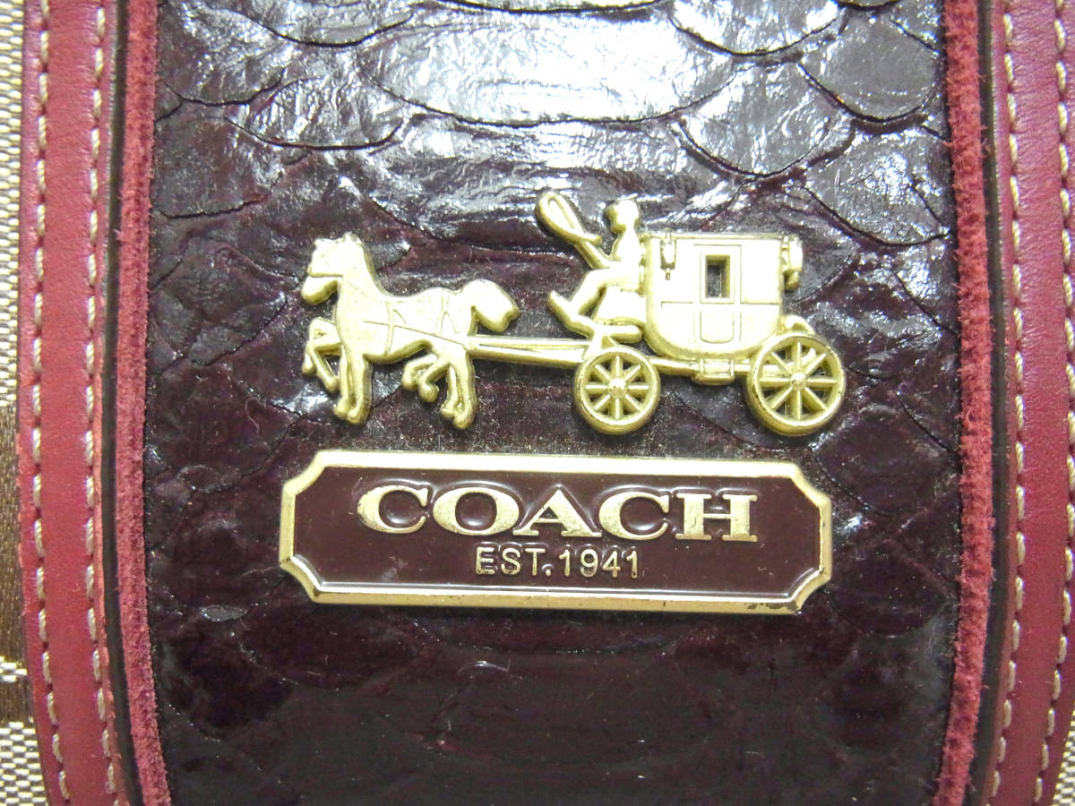 COACH コーチ ショルダーバッグ F0868-12471 レザー ブラウン×ダークレッド ブランドバッグ ユニセックス 鞄 画像にてご判断下さい_画像3