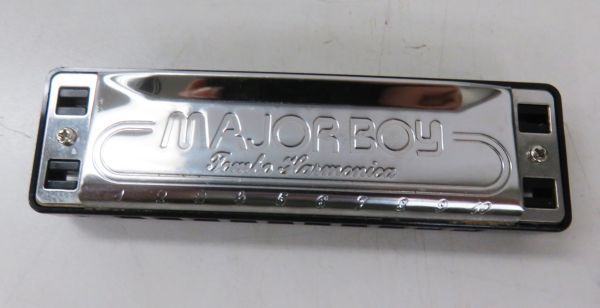 A061★TOMBO トンボ major boy メジャーボーイ 10ホールズ E♭ ハーモニカ 日本製 現状品 管楽器★01_画像2