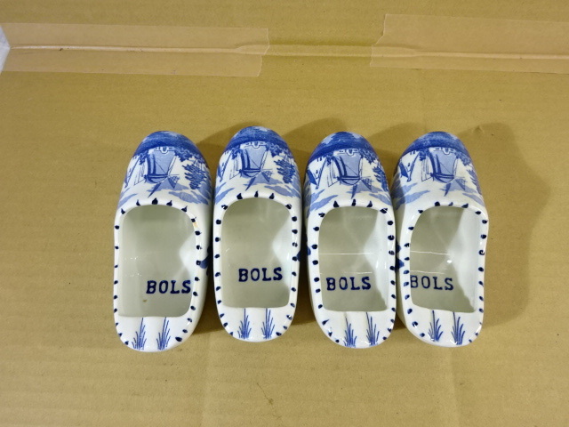 PD-64/BOLSボルス デルフト焼き オランダ 陶器製 デフルトブルー 靴の置物 灰皿 民芸雑貨 インテリア雑貨 喫煙グッズ 風車 4点まとめて_画像4