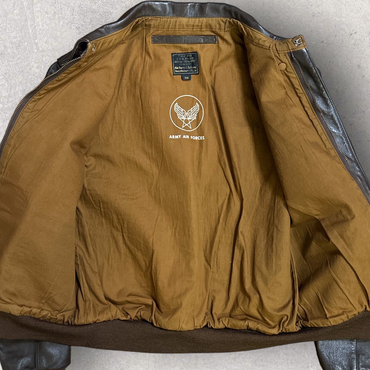稀少 BUZZ RICKSON'S バズリクソンズ 90s 初期 A-2 馬革 稀少 BUZZ RICKSON'S バズリクソンズ 90s 初期 A-2 馬革