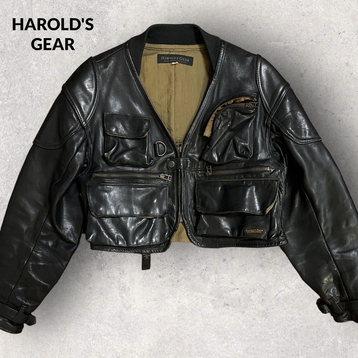 稀少 廃盤 HAROLD'S GEAR ハロルズギア ベリーショート 牛革 稀少 廃盤 HAROLD'S GEAR ハロルズギア ベリーショート 牛革
