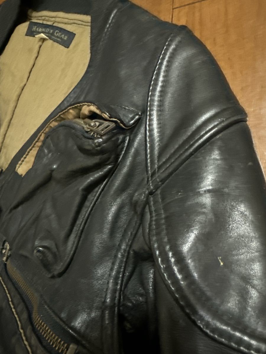 稀少 廃盤 HAROLD'S GEAR ハロルズギア ベリーショート 牛革 稀少 廃盤 HAROLD'S GEAR ハロルズギア ベリーショート 牛革