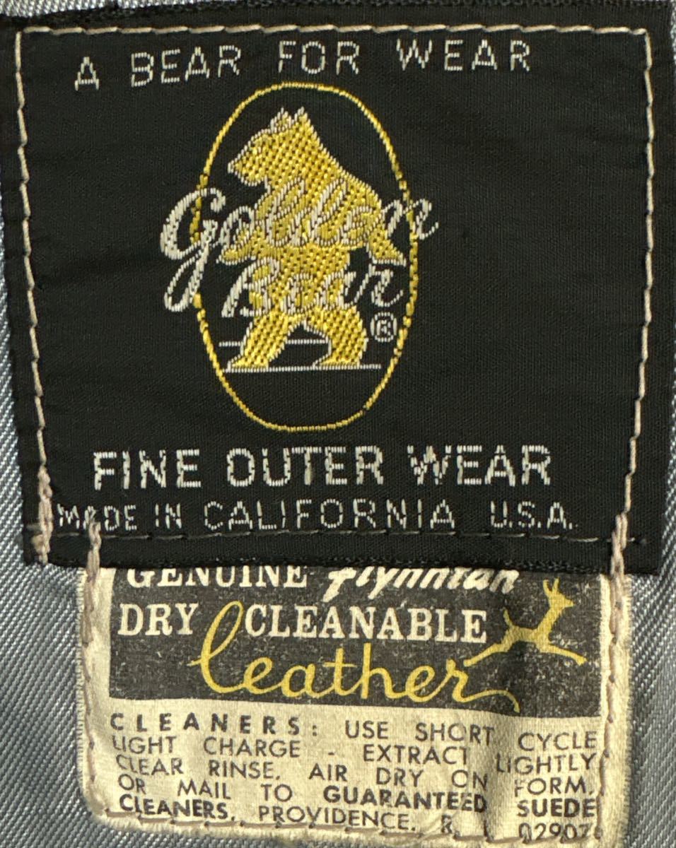 GOLDEN BEAR ゴールデンベア 60s ビンテージ 黒タグ 袖革 GOLDEN BEAR ゴールデンベア 60s ビンテージ 黒タグ 袖革