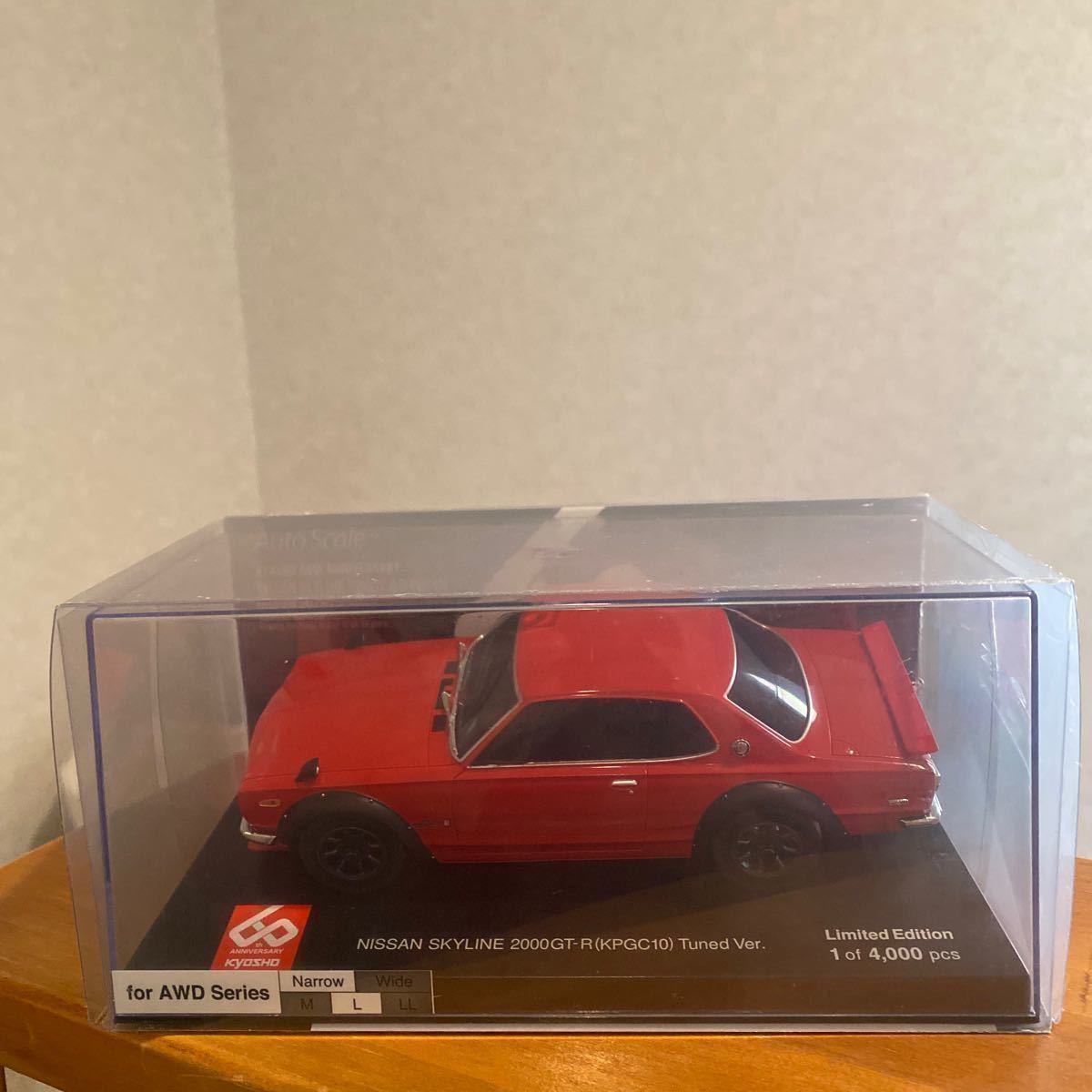 新品未開封　1円スタート　京商ミニッツ日産 スカイライン 2000GT-R チューンド・バージョン レッド 60周年記念仕様 MZP466R60 ボディのみ_画像1