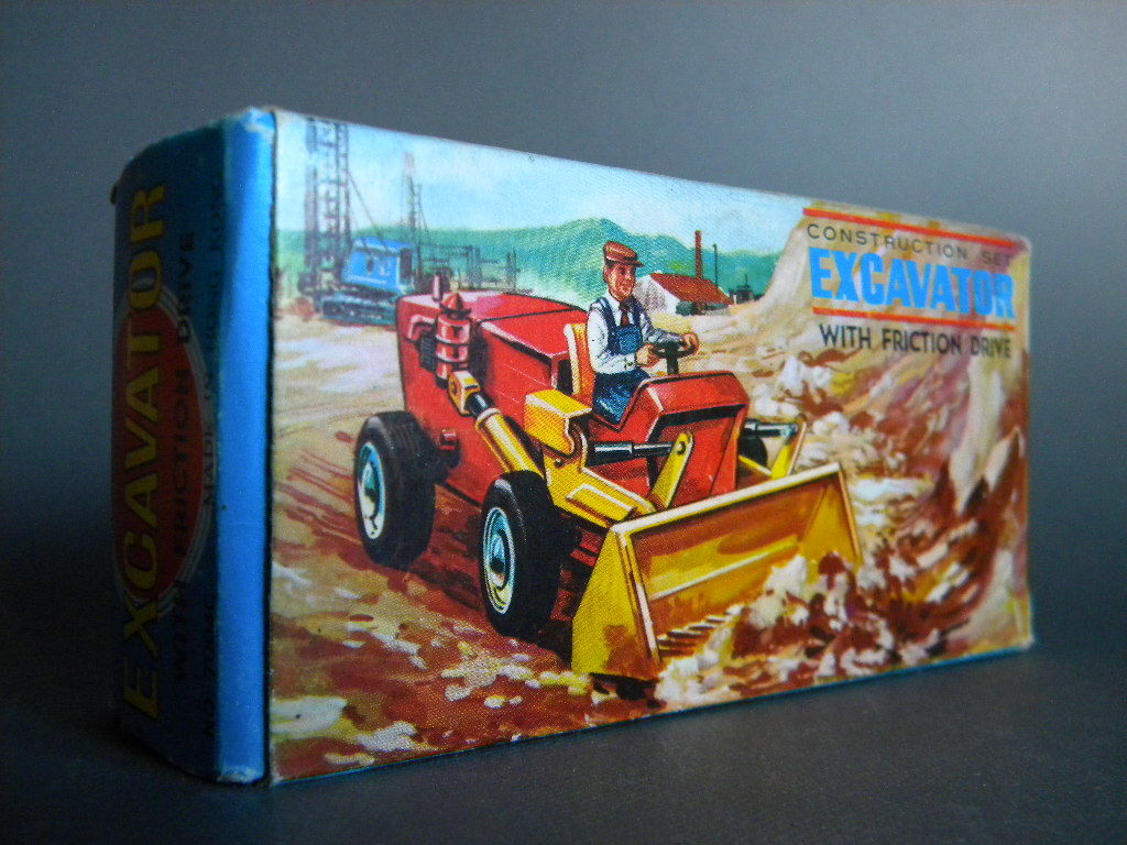 当時物 ★★Vintage HONG KONG TOY ブルドーザー 建設機械 !! EXCAVATOR 香港製 NMP 旧車 現場「定形外/LP可」★★未使用デッドストック品_画像1