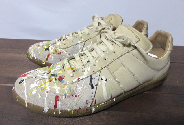 メゾンマルジェラ Maison Margiela REPLICA ジャーマントレーナー ペンキ加工 ペンキ スニーカー シューズ 43