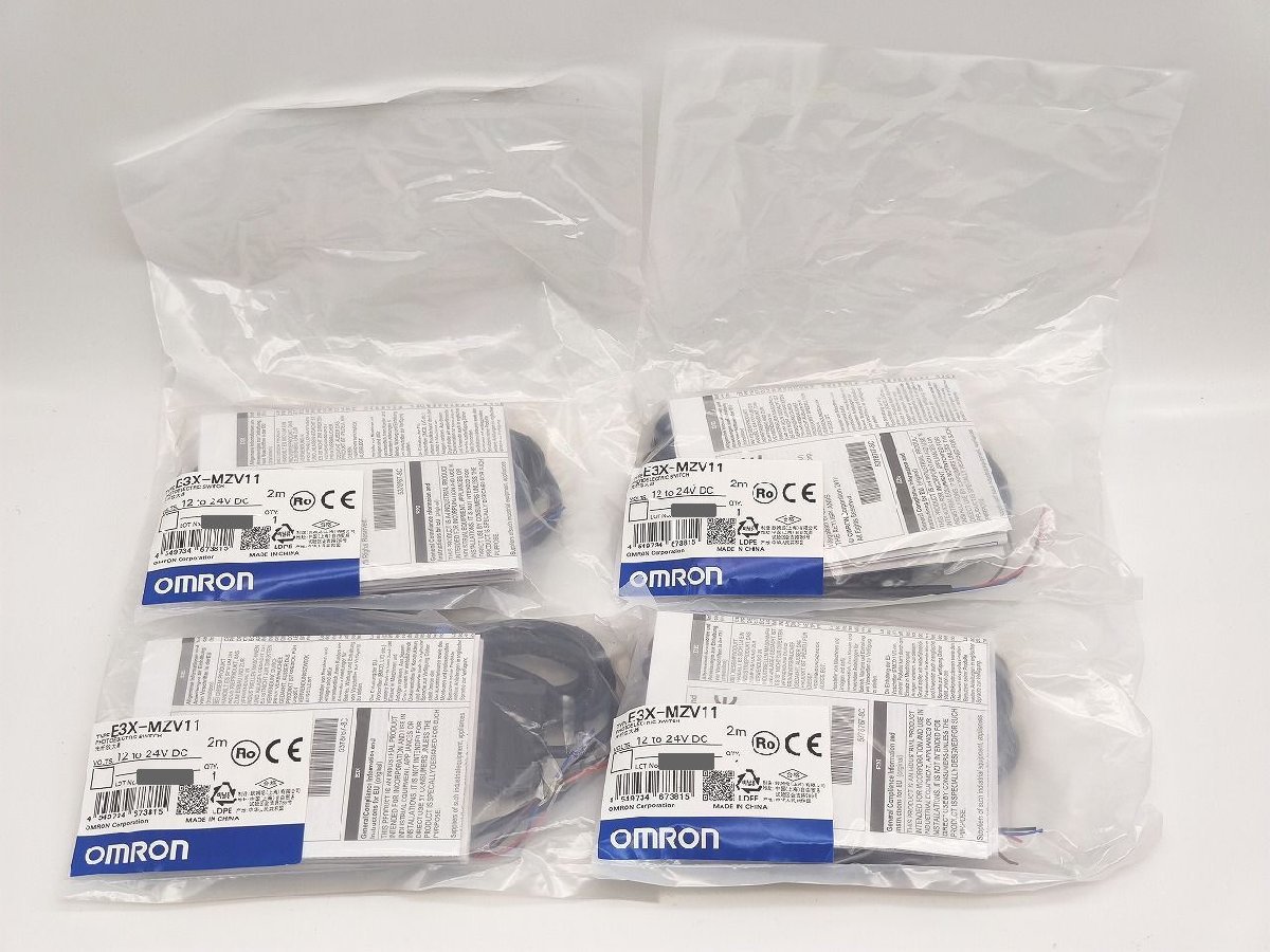 インボイス対応 新品 オムロン OMRON E3X-MZV11 12to24VDC 2m 4袋セット_画像1