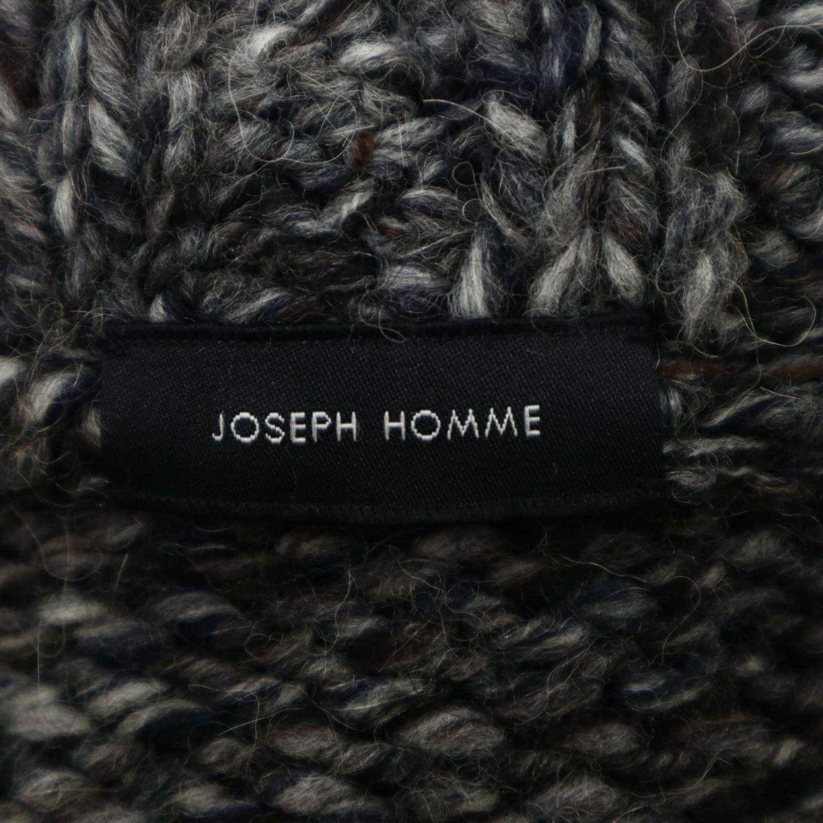 JOSEPH HOMME ジョセフ オム 秋冬 アルパカ混★ ウール ショールカラー メランジ ニット カーディガン Sz.46　メンズ グレー　C3T11921_C#N_画像5