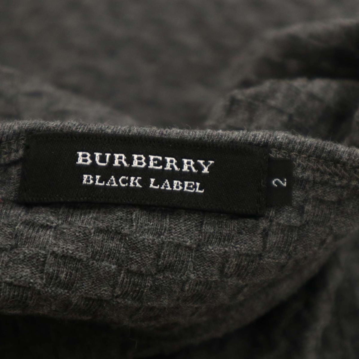 BURBERRY BLACK LABEL バーバリー ブラックレーベル Vネック 長袖 ホース刺繍★ カットソー ロンTシャツ Sz.2　メンズ 灰　C4T00037_1#F_画像6